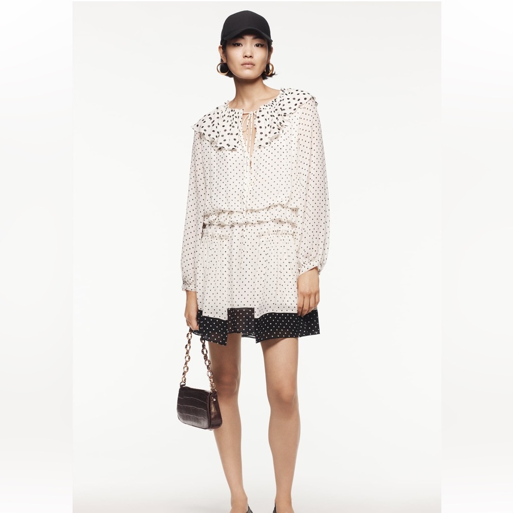 zara polka dot mini dress limite edition NWT